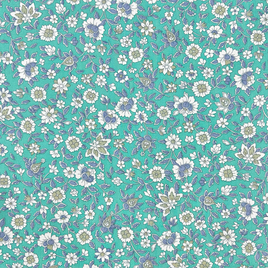 Cottage Meadow Rose & Hubble Cotton Poplin Fabric