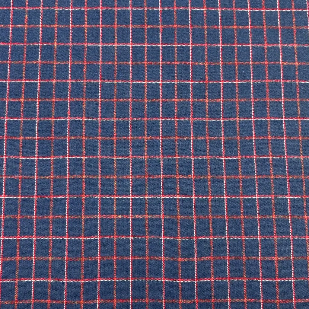 Lined Squares Wool Blend Fabric - Pound Fabrics