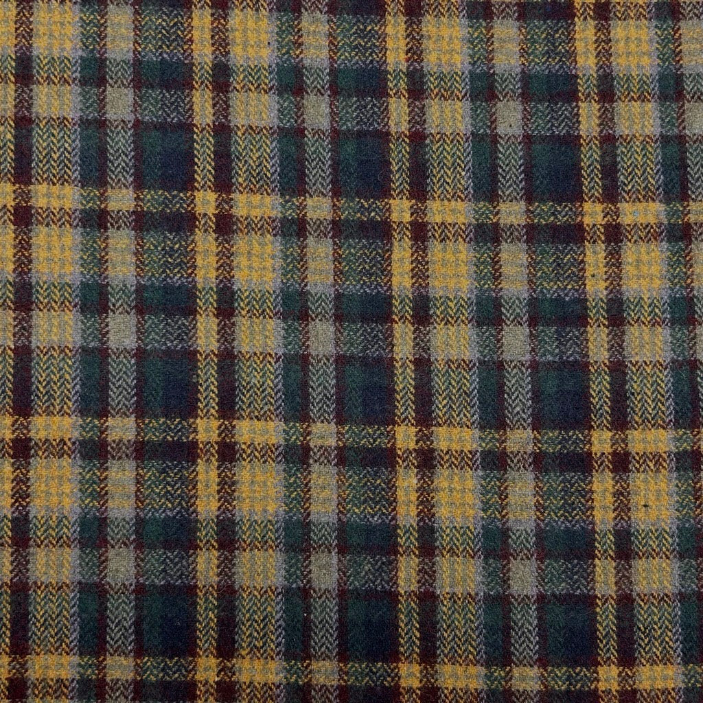 Patchwork Check Wool Blend Fabric