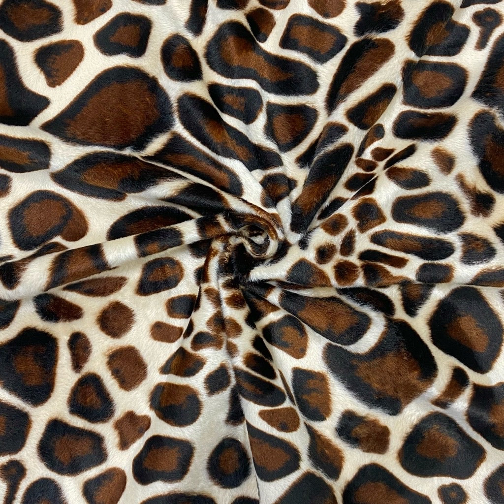 Giraffe Print Velboa Fabric