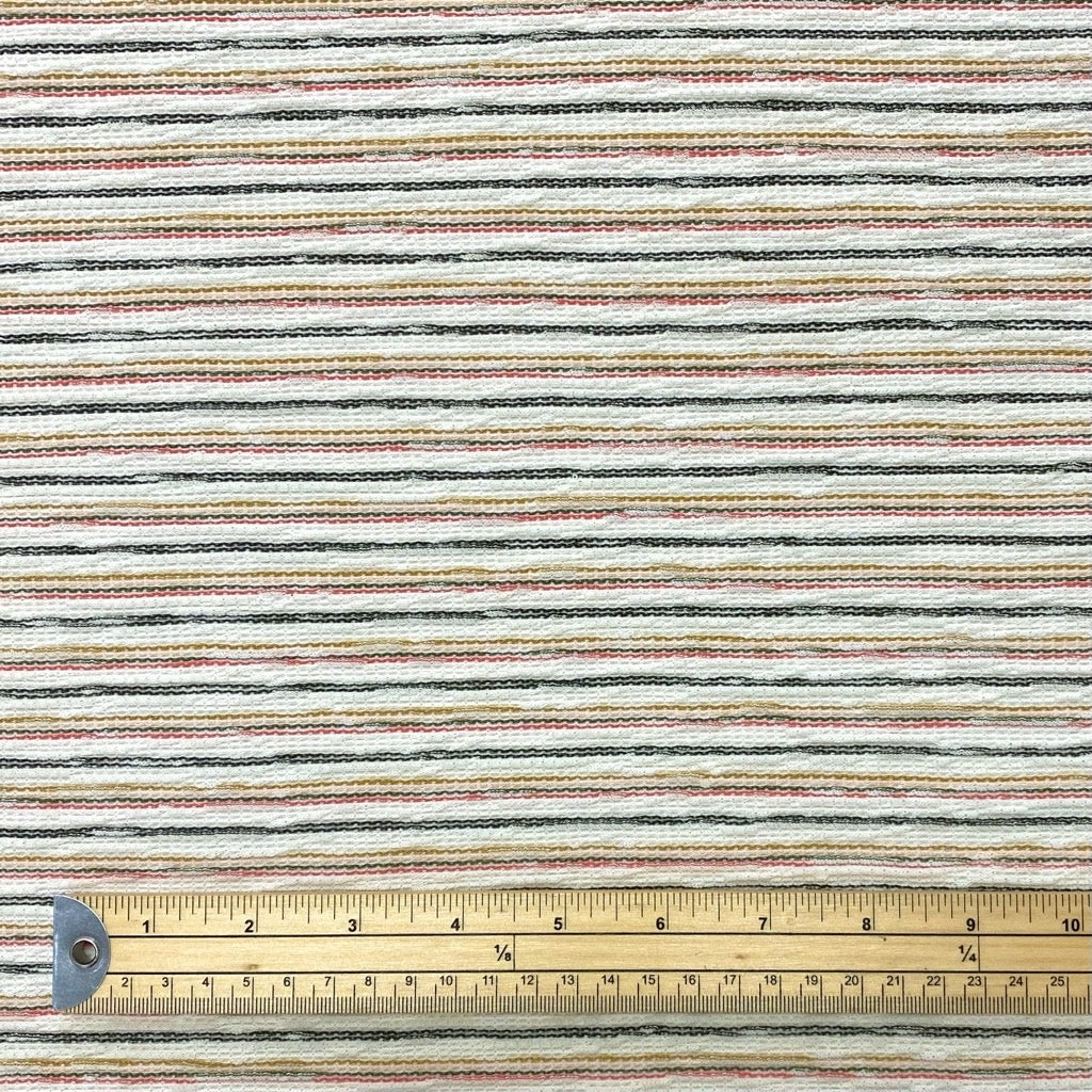 Multi Stripe on Cream Cotton Knit Fabric