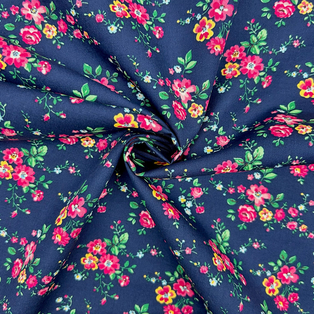 Petite Garden Rose & Hubble Cotton Poplin Fabric