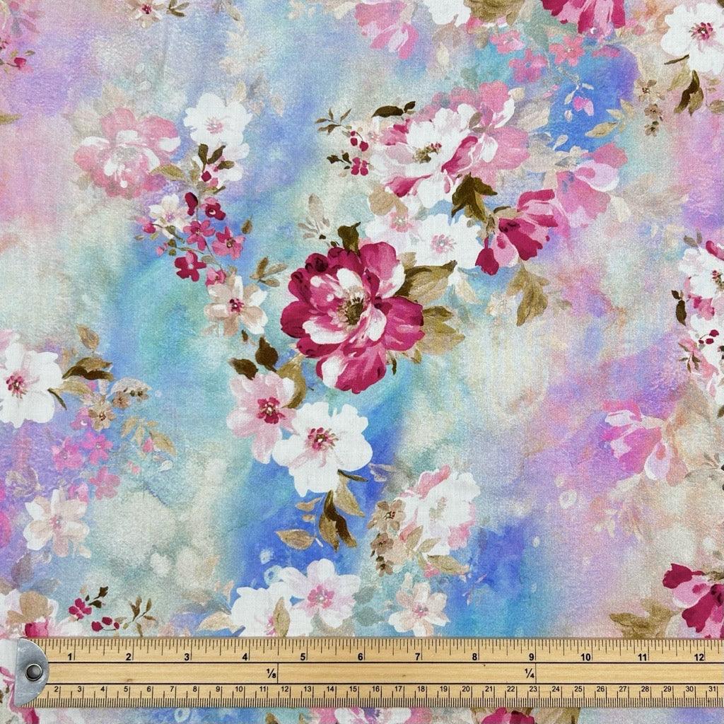 Dreamy Blooms Viscose Challis Fabric - Pound Fabrics