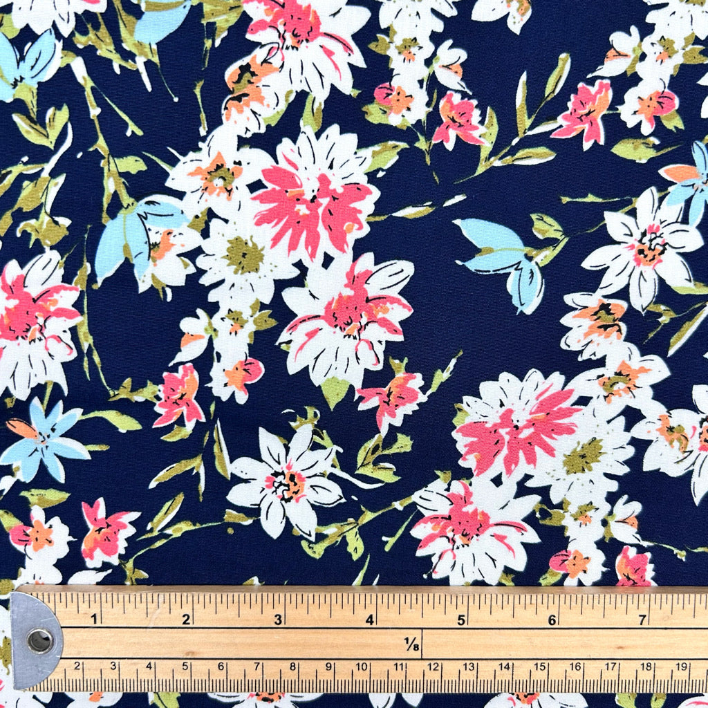 Daisy Bloom Rose & Hubble Cotton Poplin Fabric