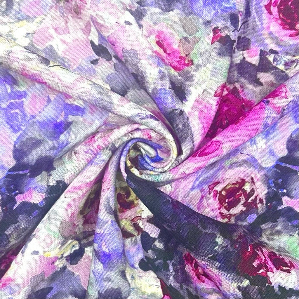Pastel Petals Linen Blend Fabric
