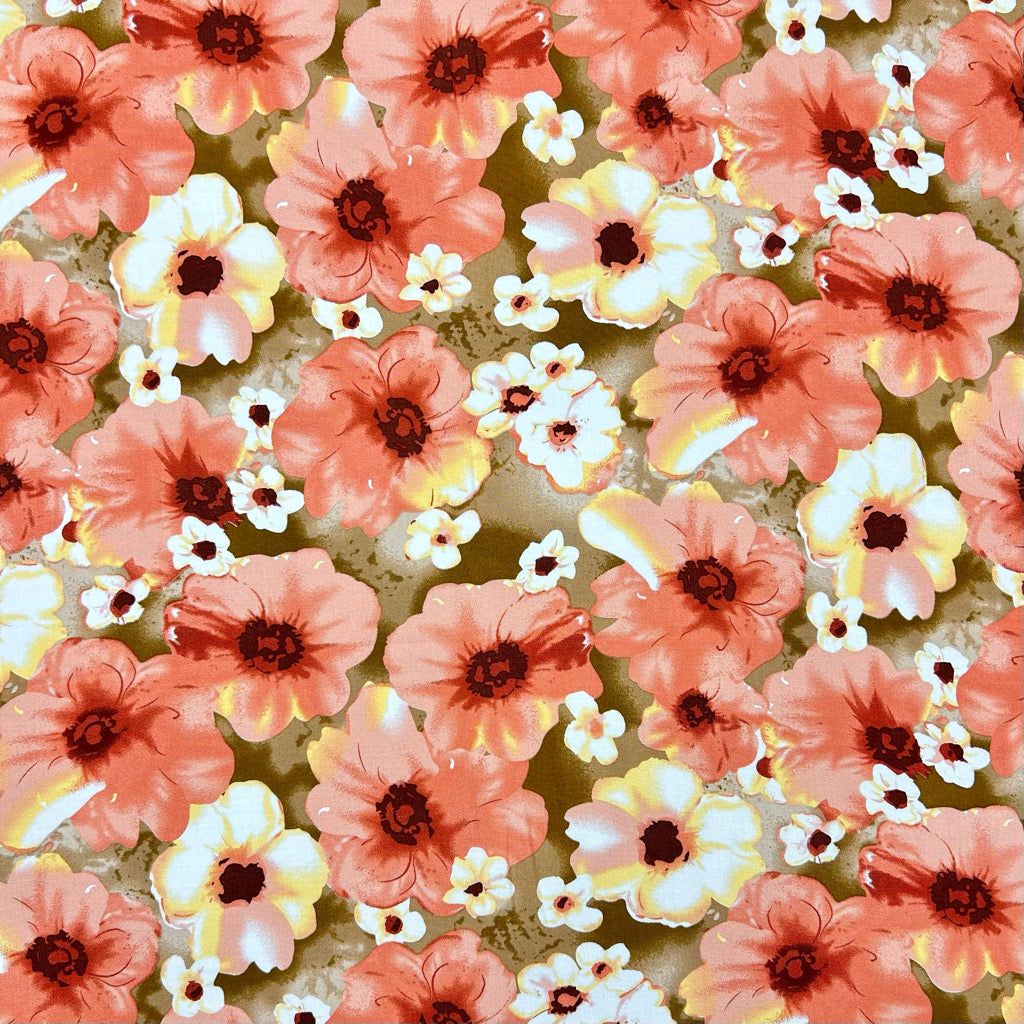 Wildflower Bloom Viscose Challis Fabric