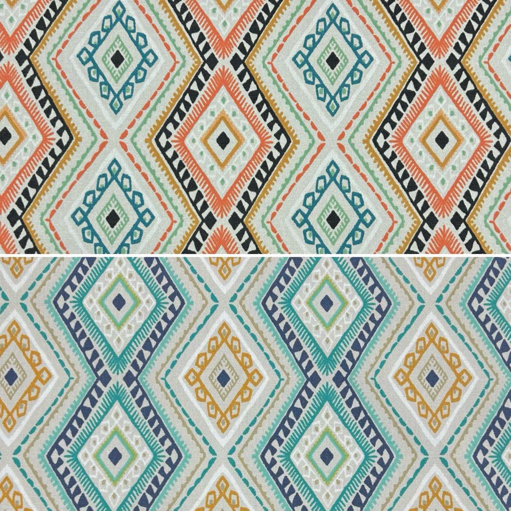 Tribal Design Tiles Cotton Canvas Fabric - Pound Fabrics