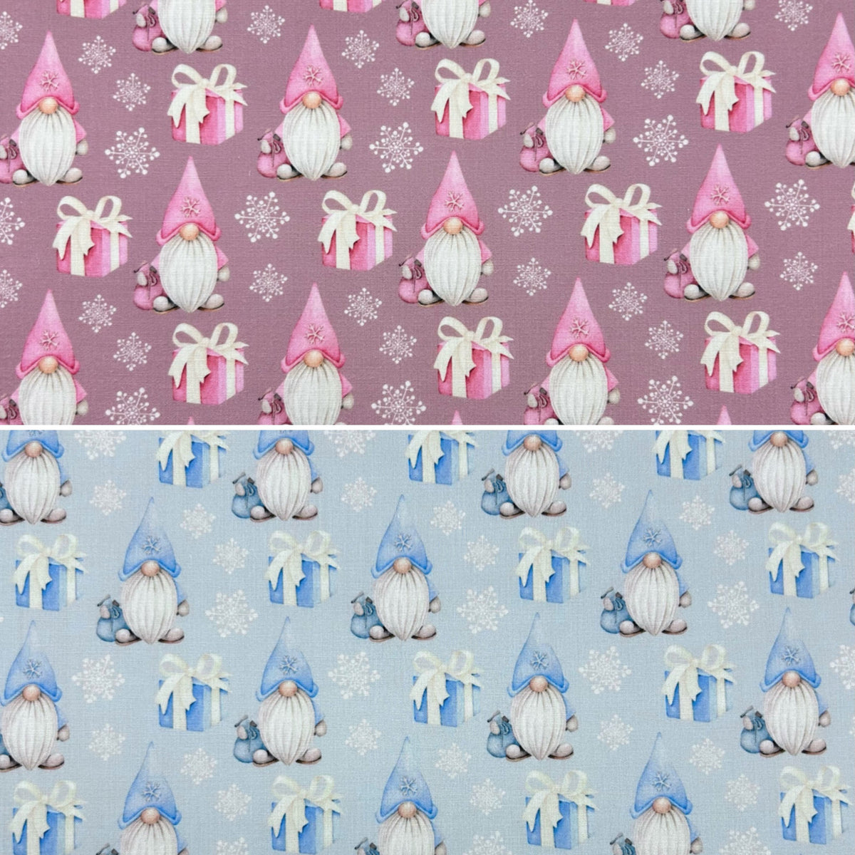 Snowy Gnomes Polycotton Fabric