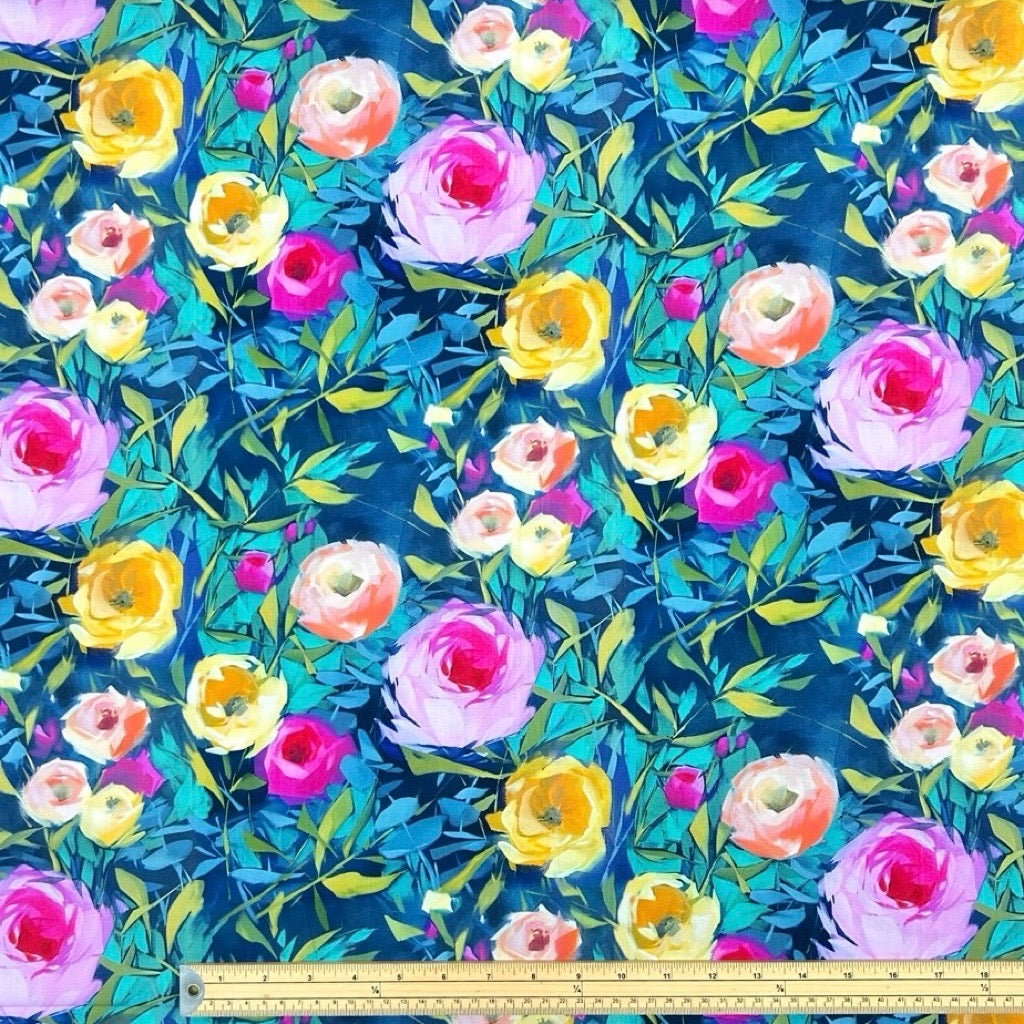Flower Power Digitally Printed Viscose Fabric