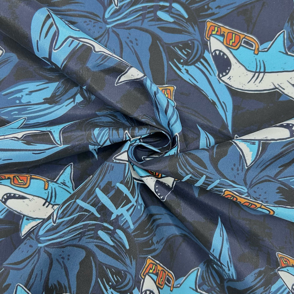 Cool Sharks Swim Shorts Fabric