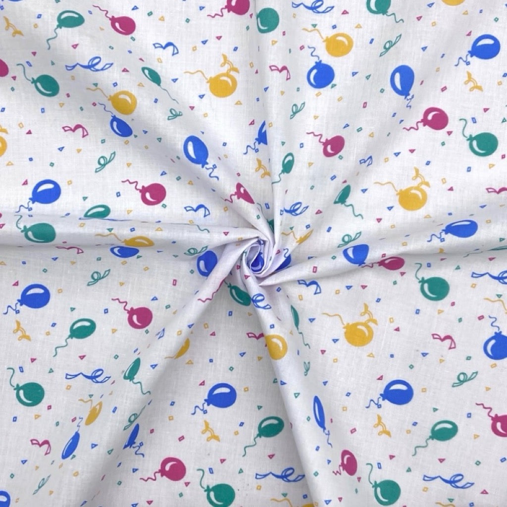 Cartoon Balloons Polycotton Fabric