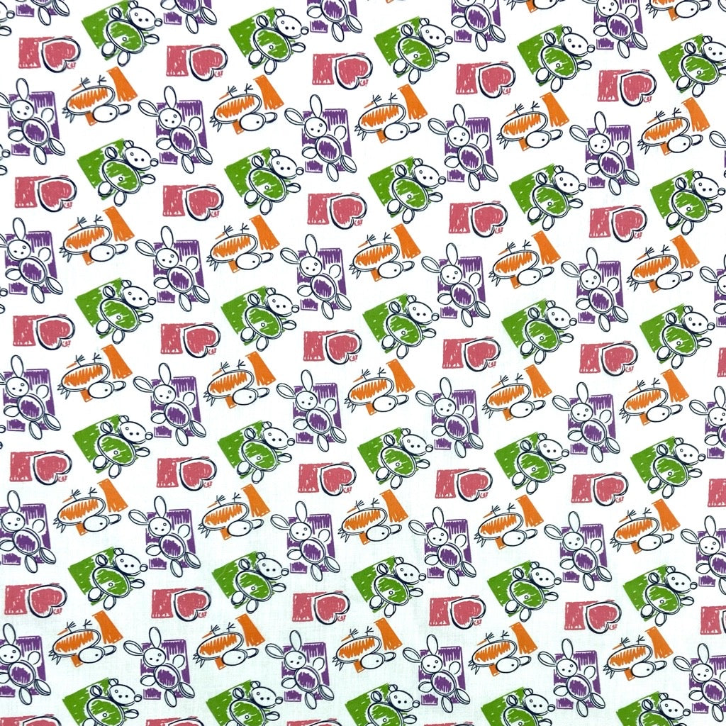 Teddy Drawings Polycotton Fabric - Pound Fabrics