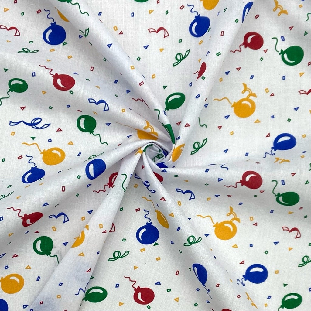 Cartoon Balloons Polycotton Fabric