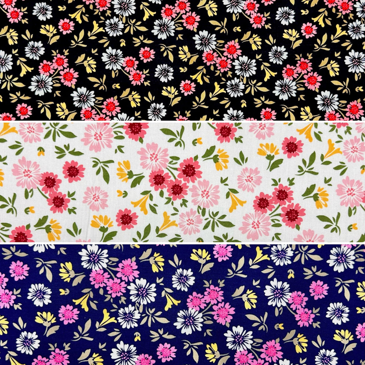Garden Charm Rose & Hubble Cotton Poplin Fabric