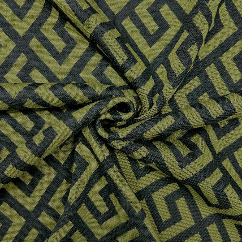 Line Grid Knit Jersey Fabric