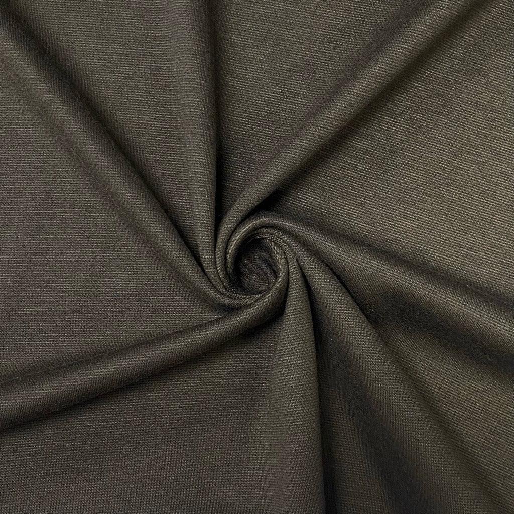 Plain Dark Olive Ponte Roma Fabric - Pound Fabrics