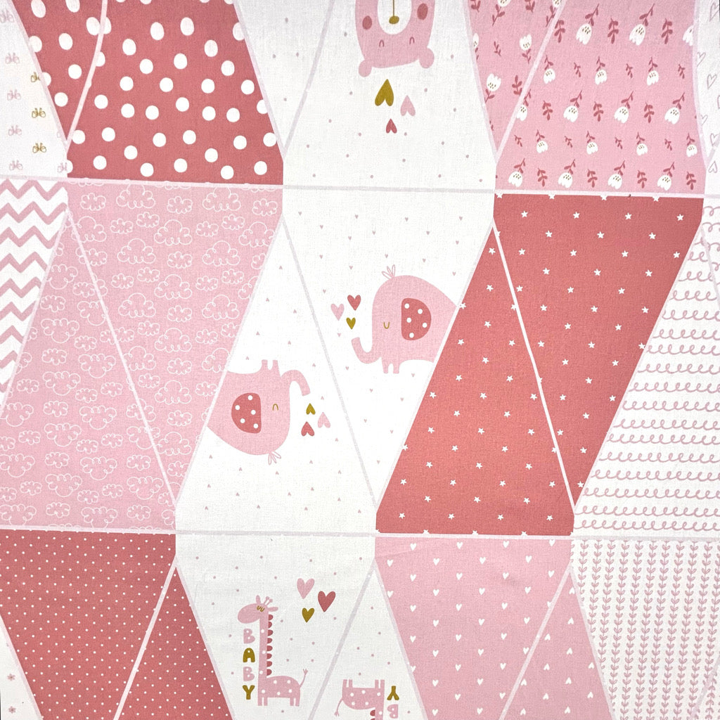 Pink Baby Garland Cotton Poplin Fabric