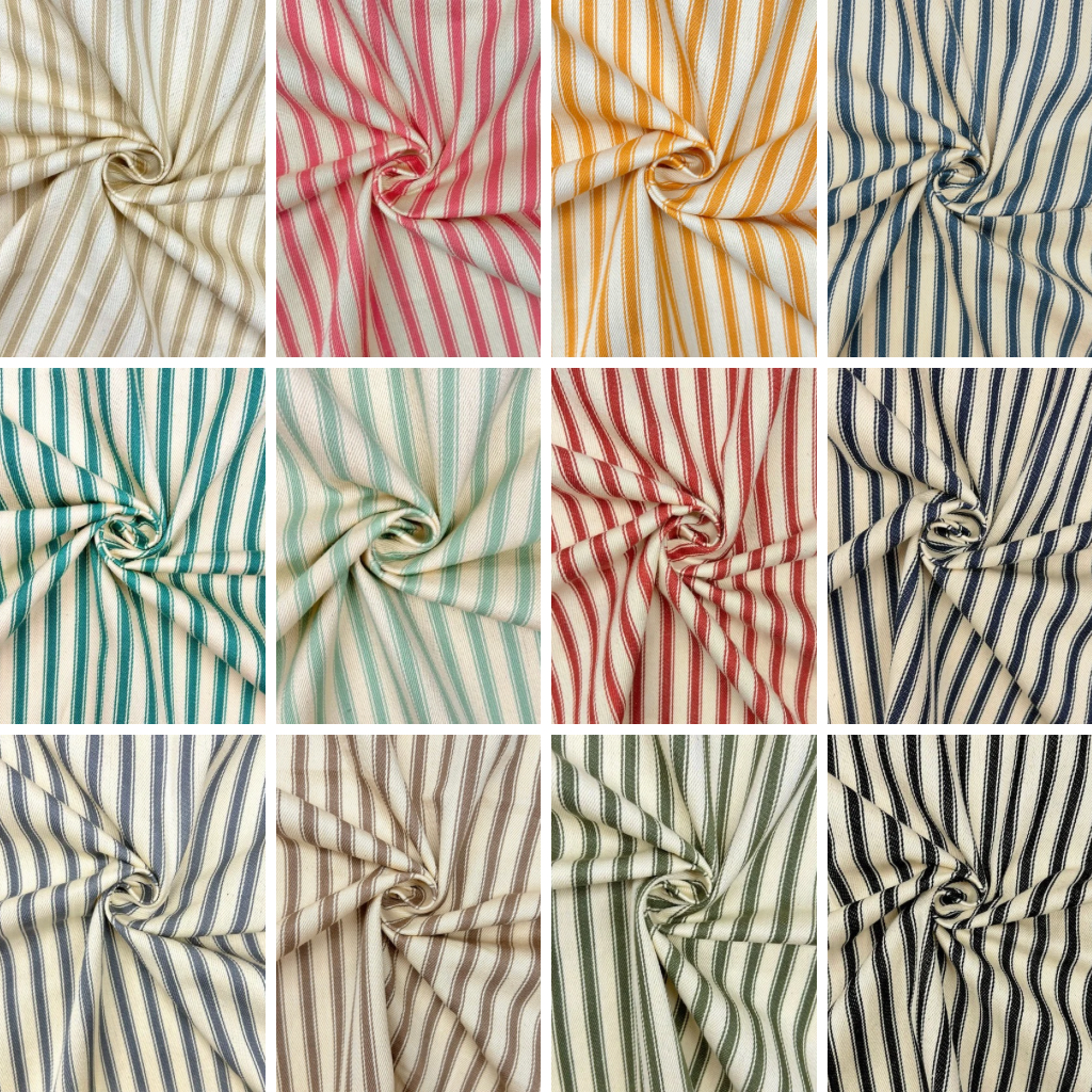 Ticking Stripes Cotton Canvas Fabric