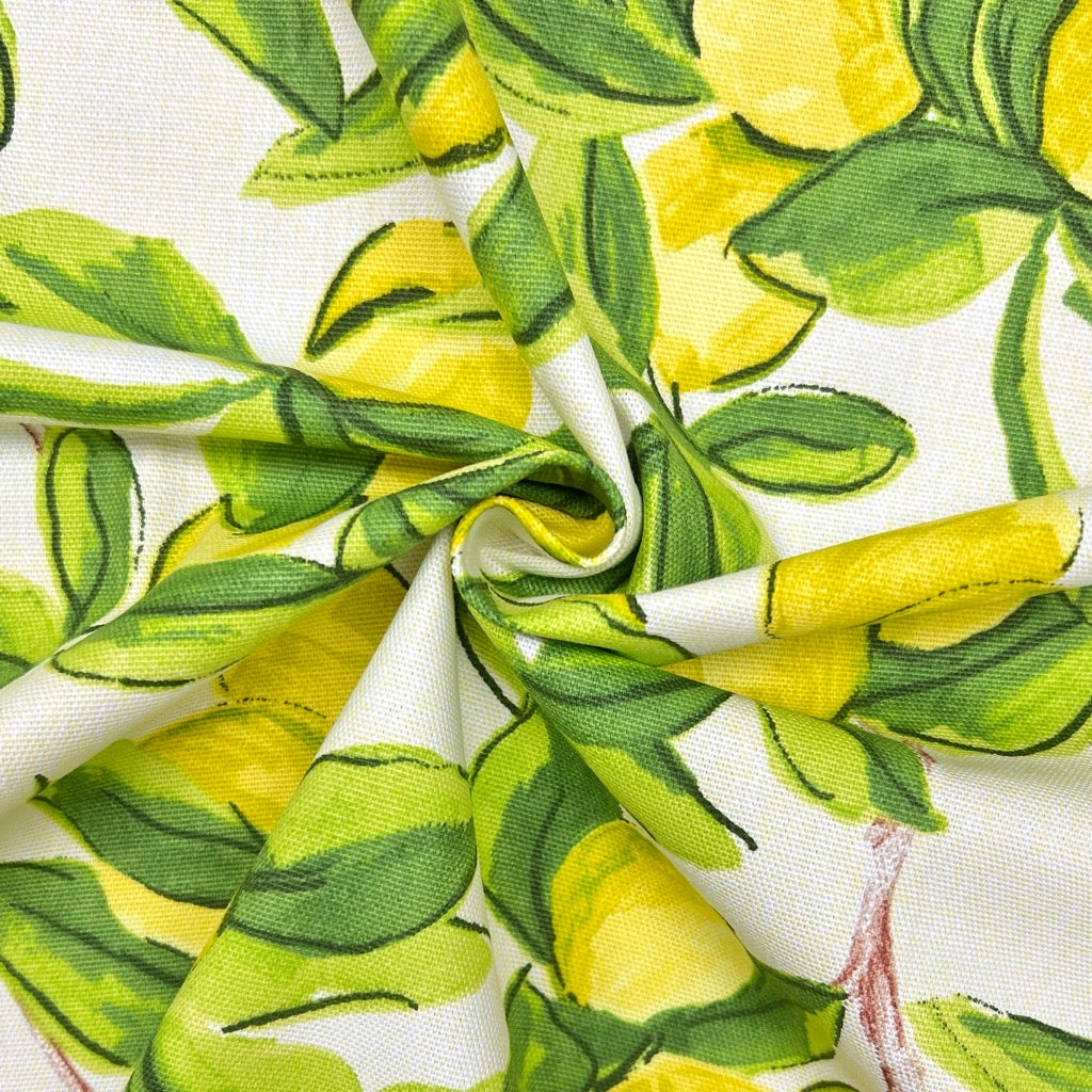 Lemon Pop Cotton Canvas Fabric