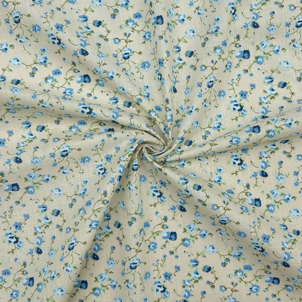 Dainty Flowers Polycotton Fabric - Pound Fabrics