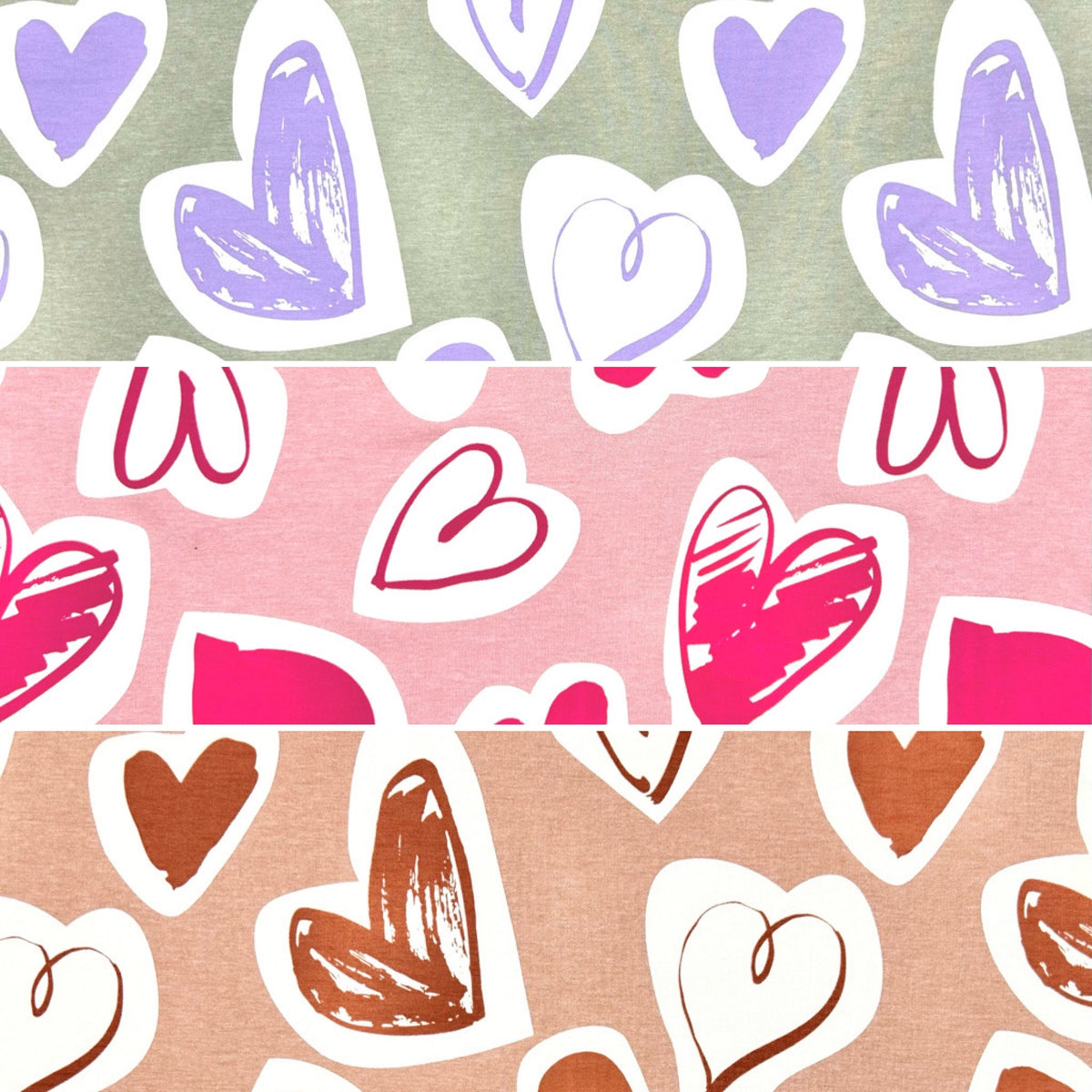 Hearts Club French Terry Fabric