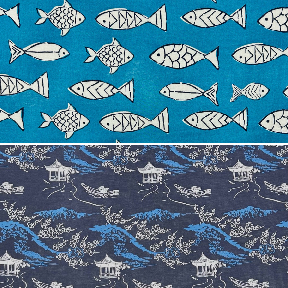 Fishing Village Cotton Fabric