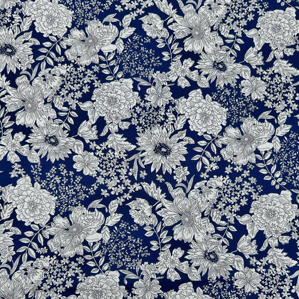 Vintage Wildflowers Rose & Hubble Cotton Poplin Fabric