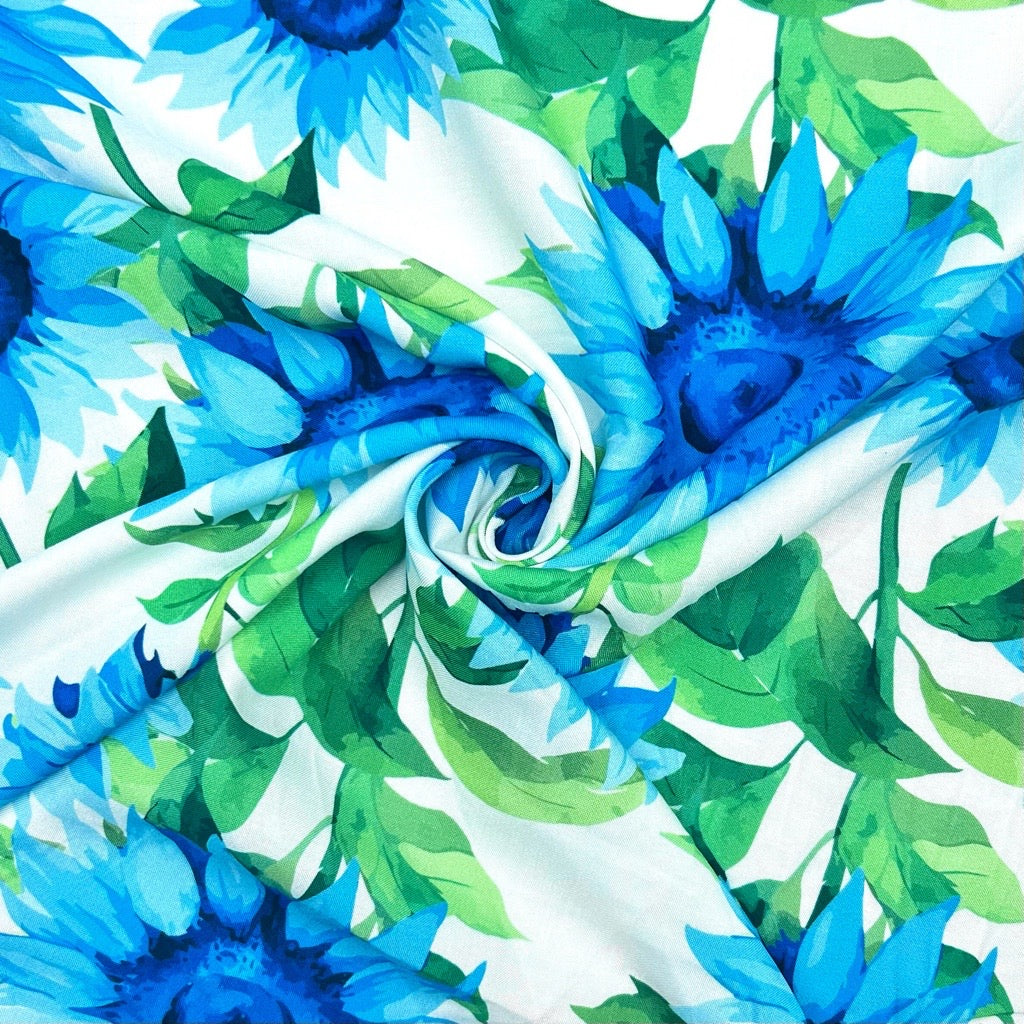 Sunny Bloom Viscose Challis Fabric