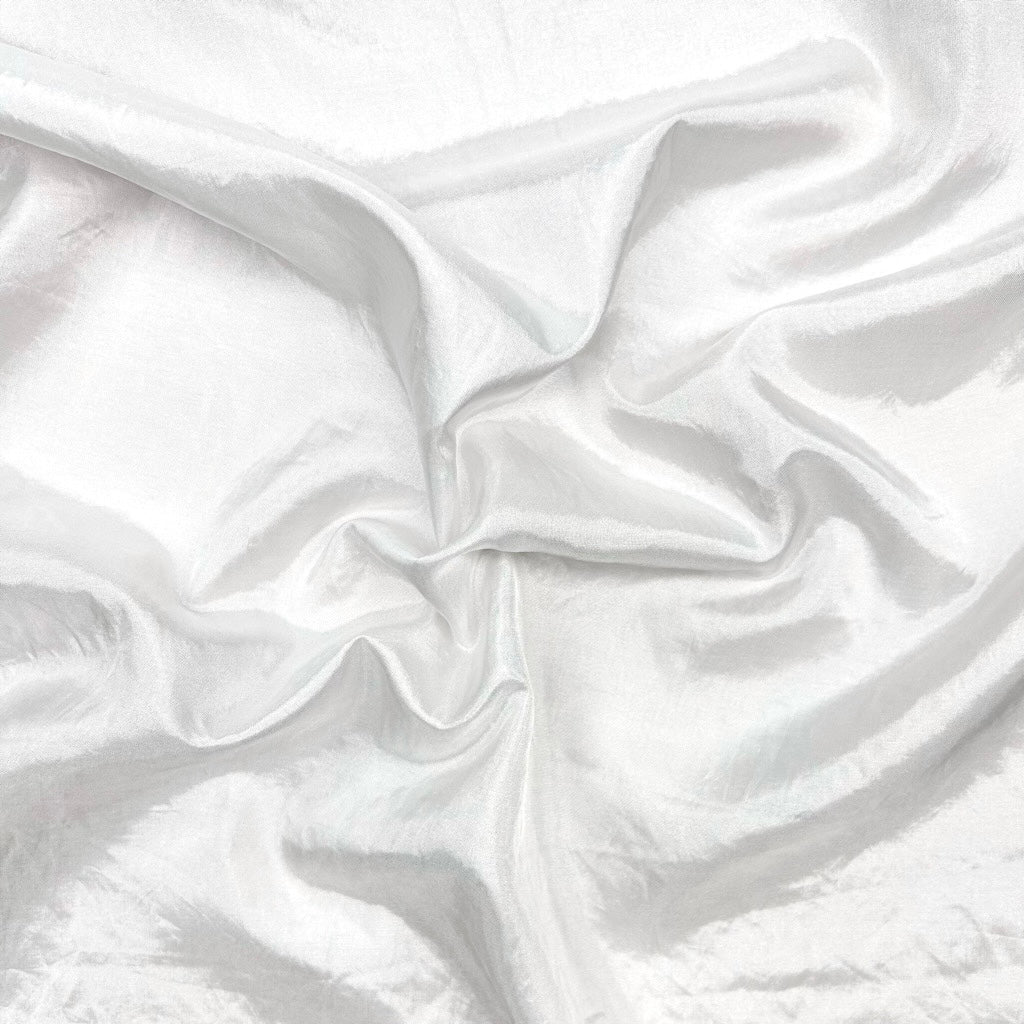 Plain Ivory Creased Effect Polyester Fabric