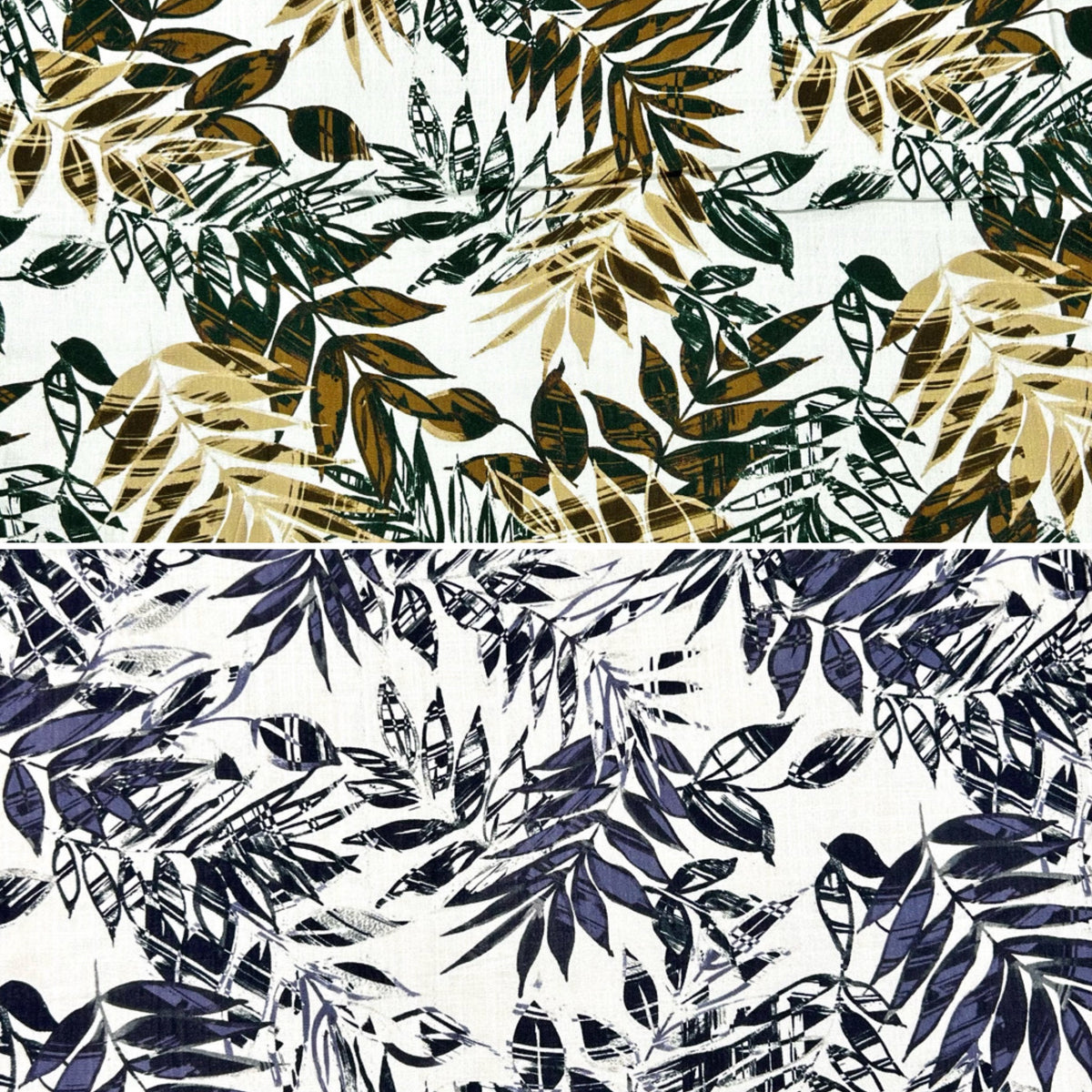 Botanical Canopy Stretch Linen Mix Fabric