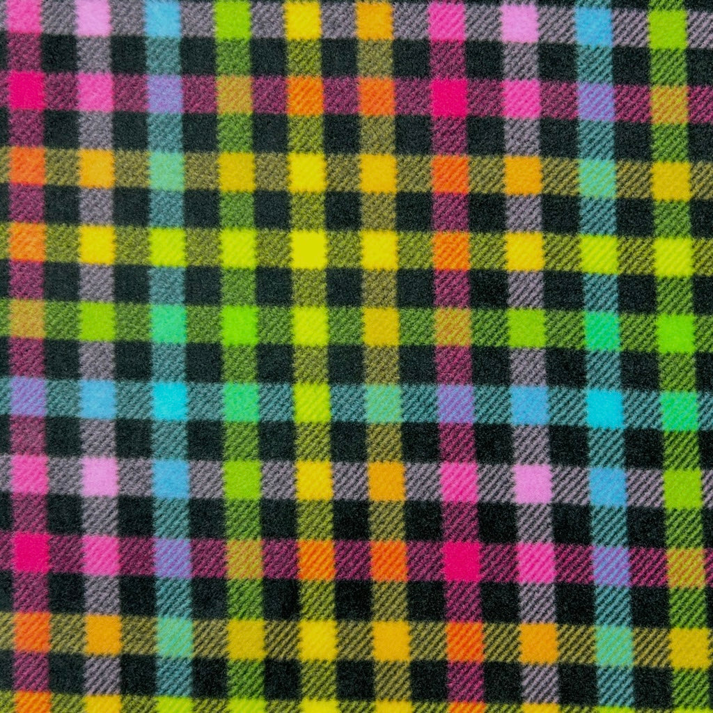 Colour Burst Check Anti Pill Polar Fleece Fabric