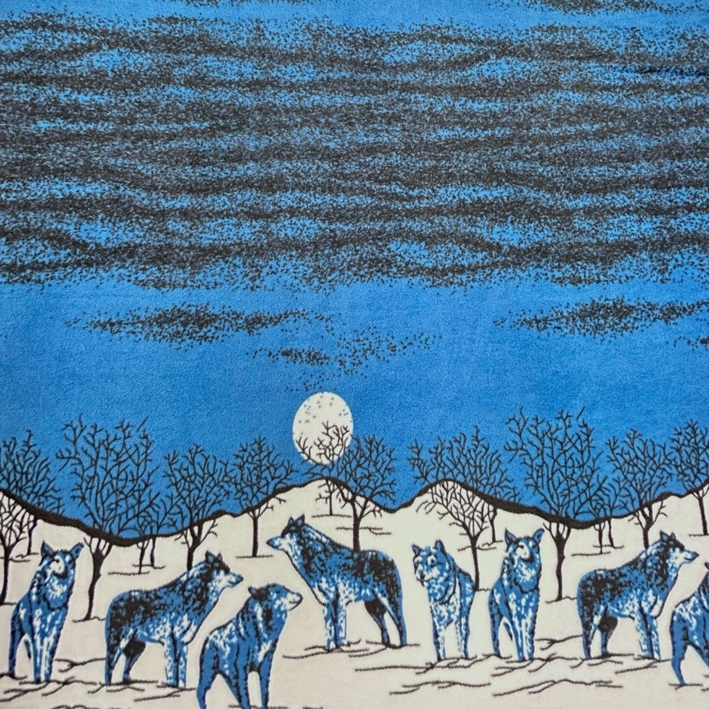 Midnight Wolf Anti Pill Polar Fleece Fabric