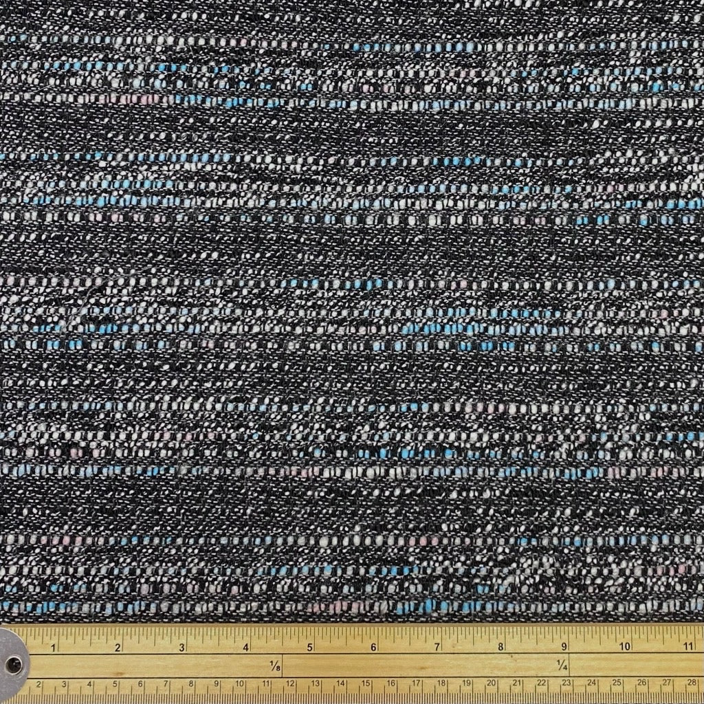 Blue and Grey Boucle Fabric