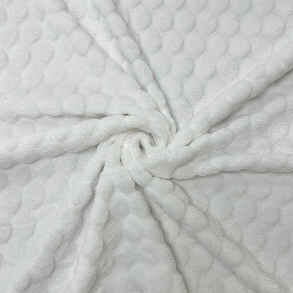 White Bubble Fleece Fabric - Slight Seconds