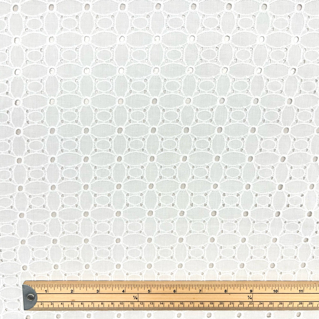 Summer Breeze White Embroidered Cotton Fabric #15