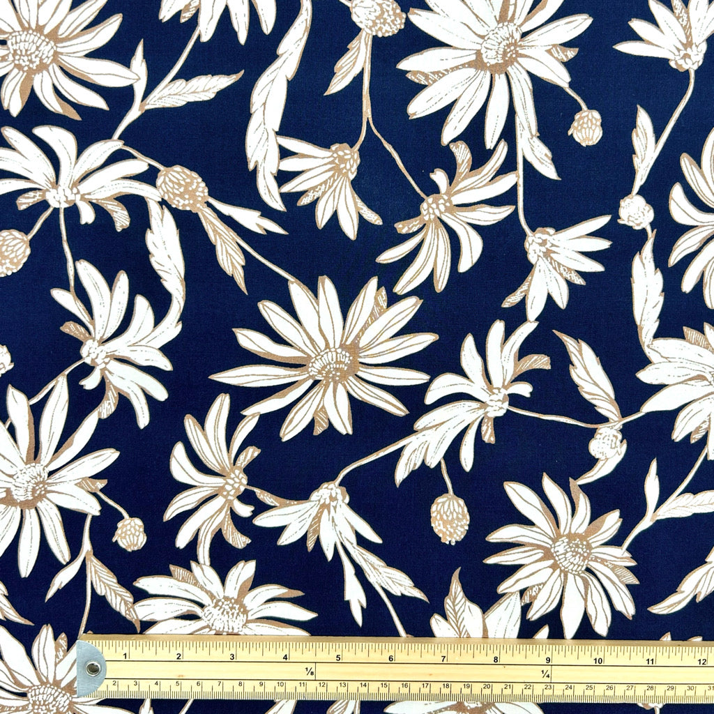 Daisy Waves Viscose Fabric