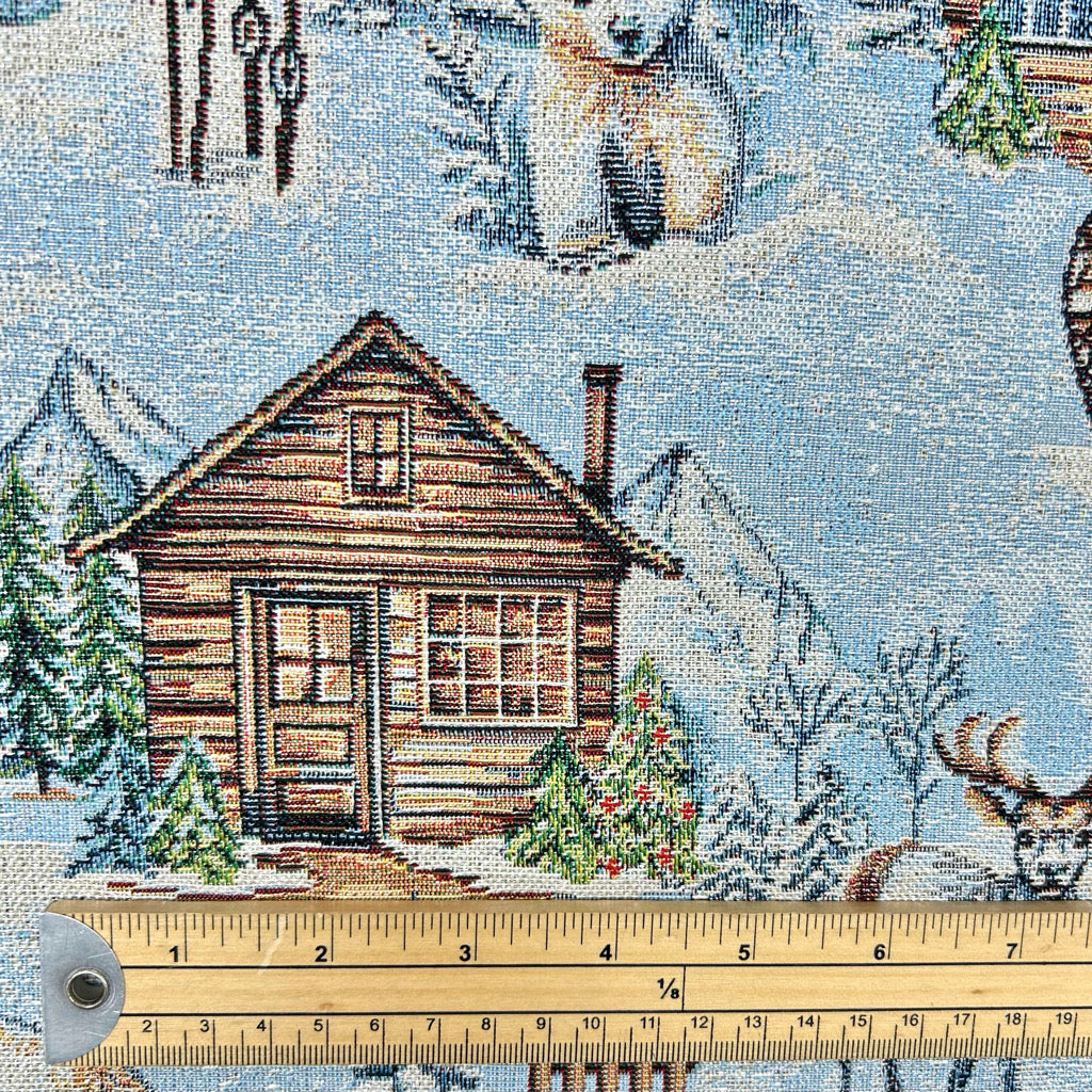Snowy Valley Lurex Tapestry Fabric