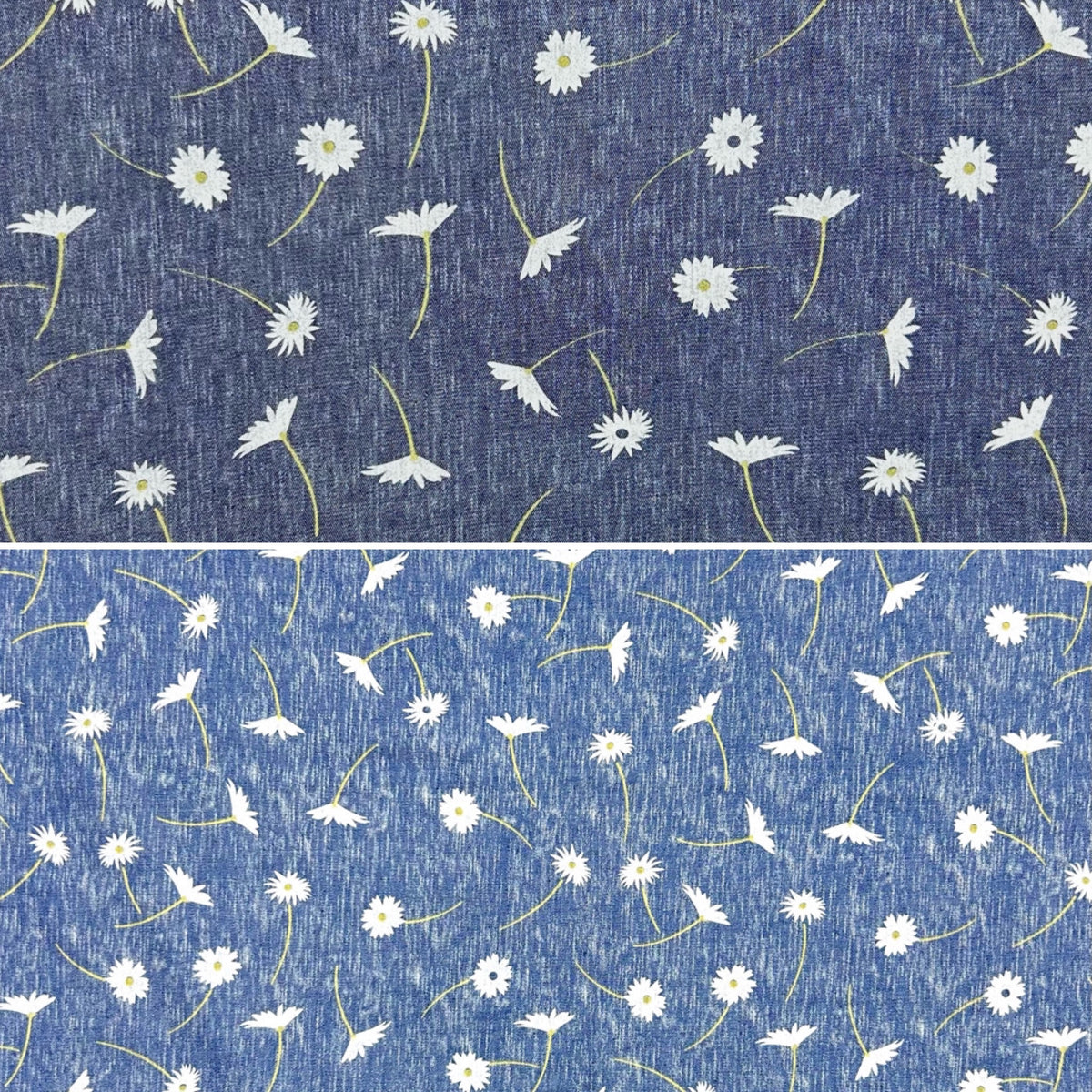 Sunny Floral Chambray Denim Fabric