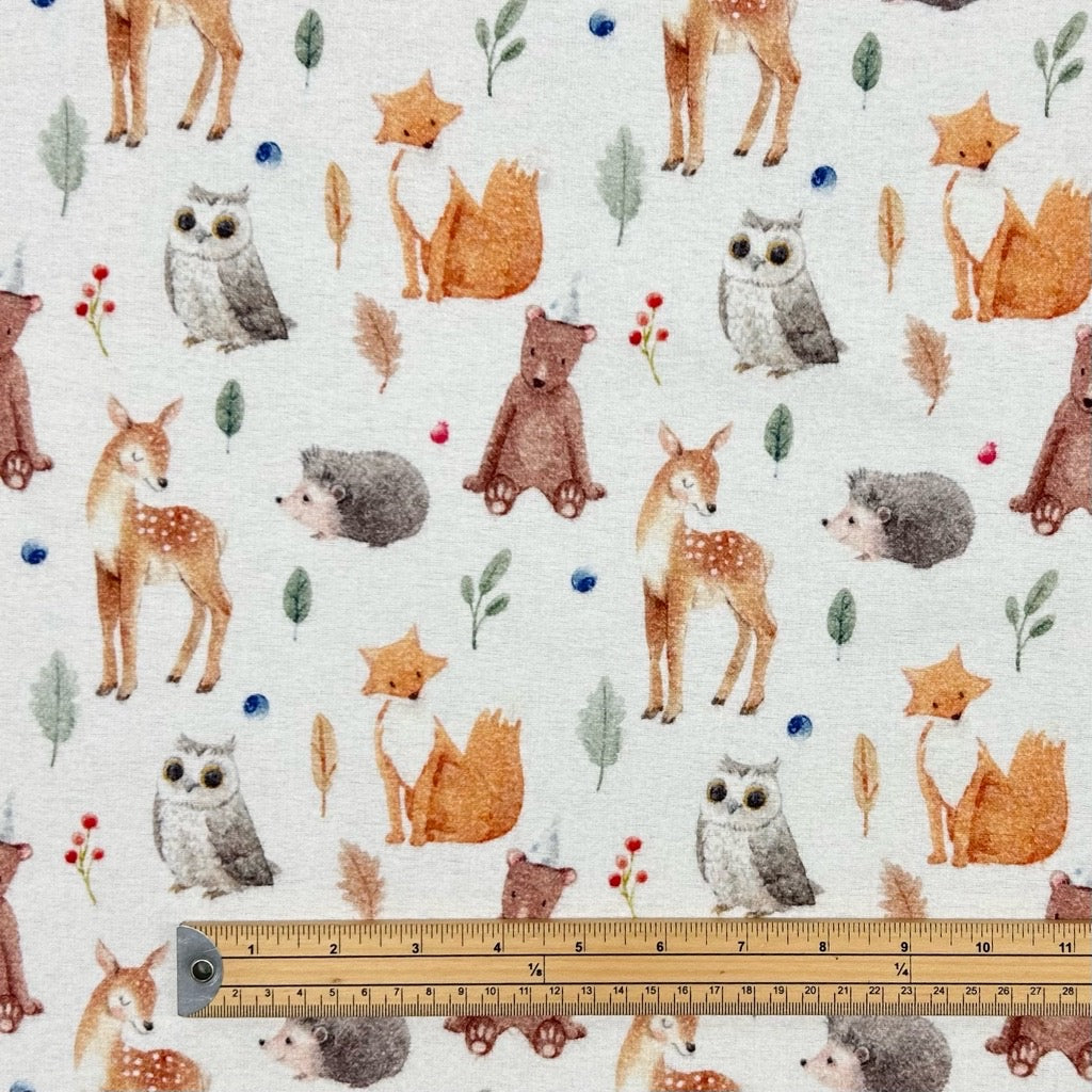 Woodland Animals Brushed Cotton Fabric - Pound Fabrics