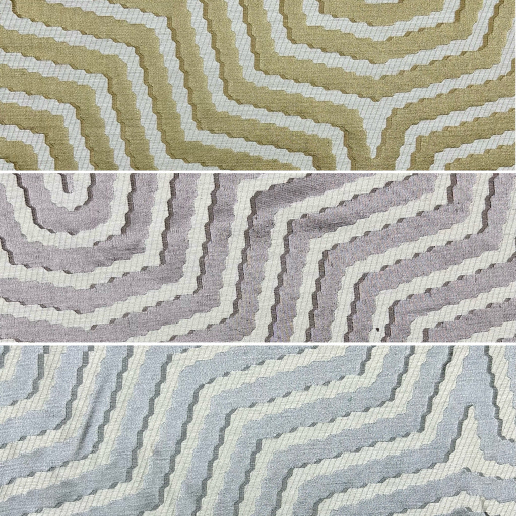 Wavy Zigzag Silk Blend Curtain Fabric