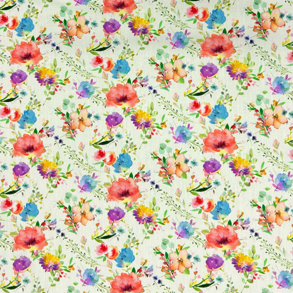 Petal Splash Rose & Hubble Cotton Poplin Fabric