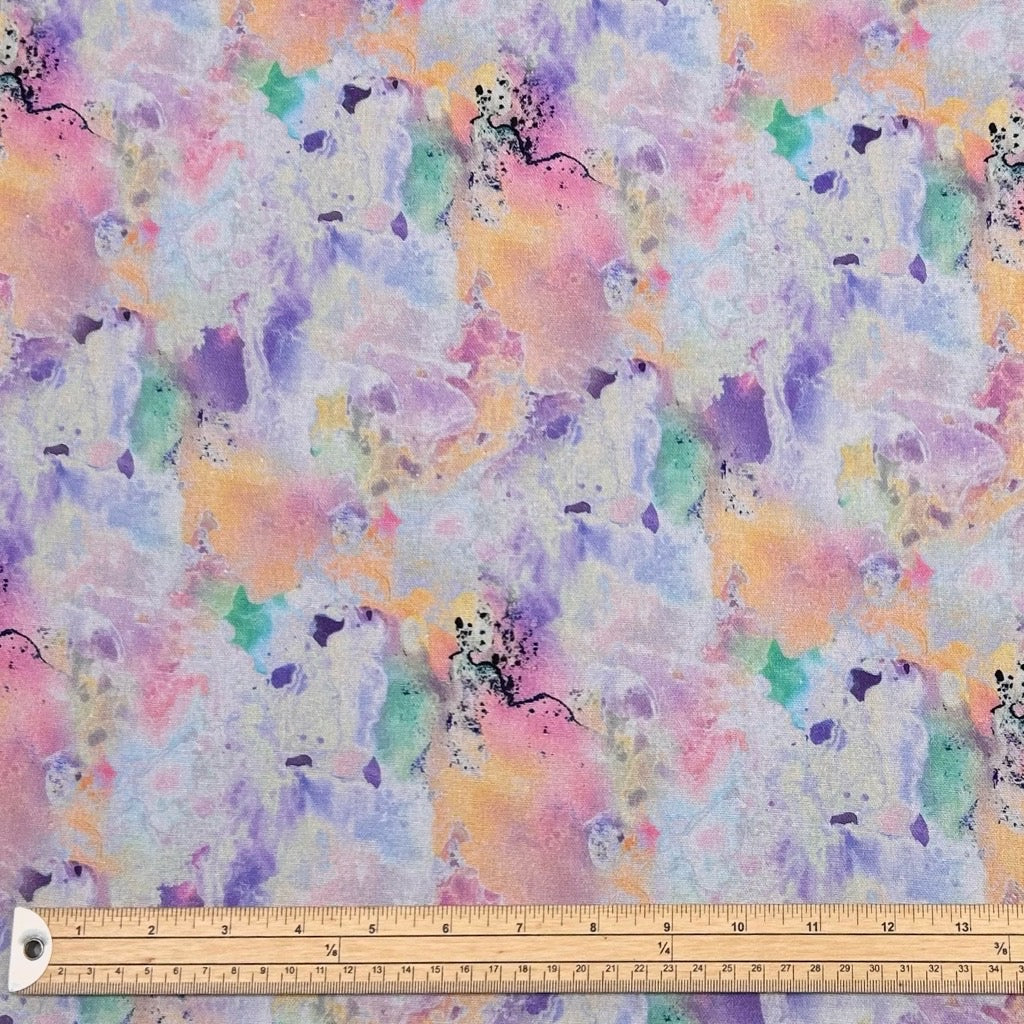 Colourful Marble Print Linen Mix Fabric
