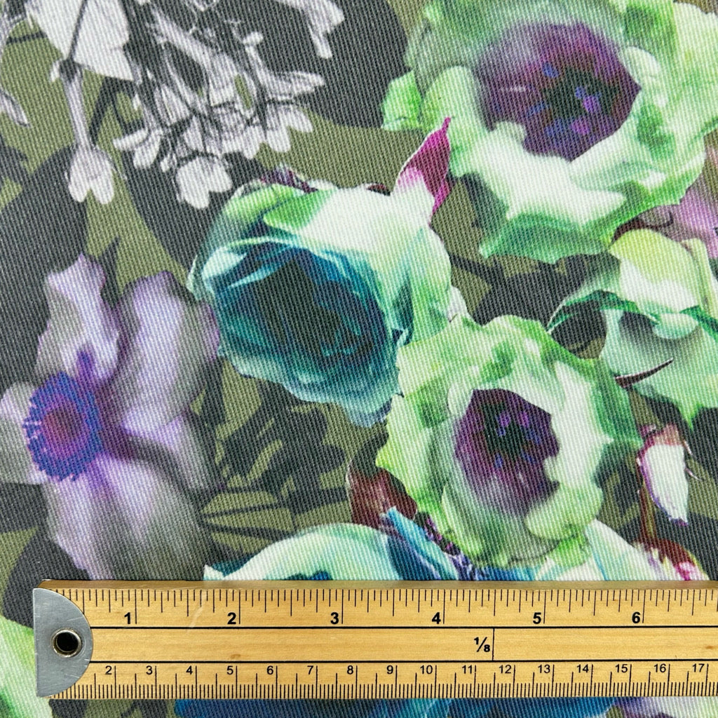 Mystic Bloom Stretch Denim Fabric