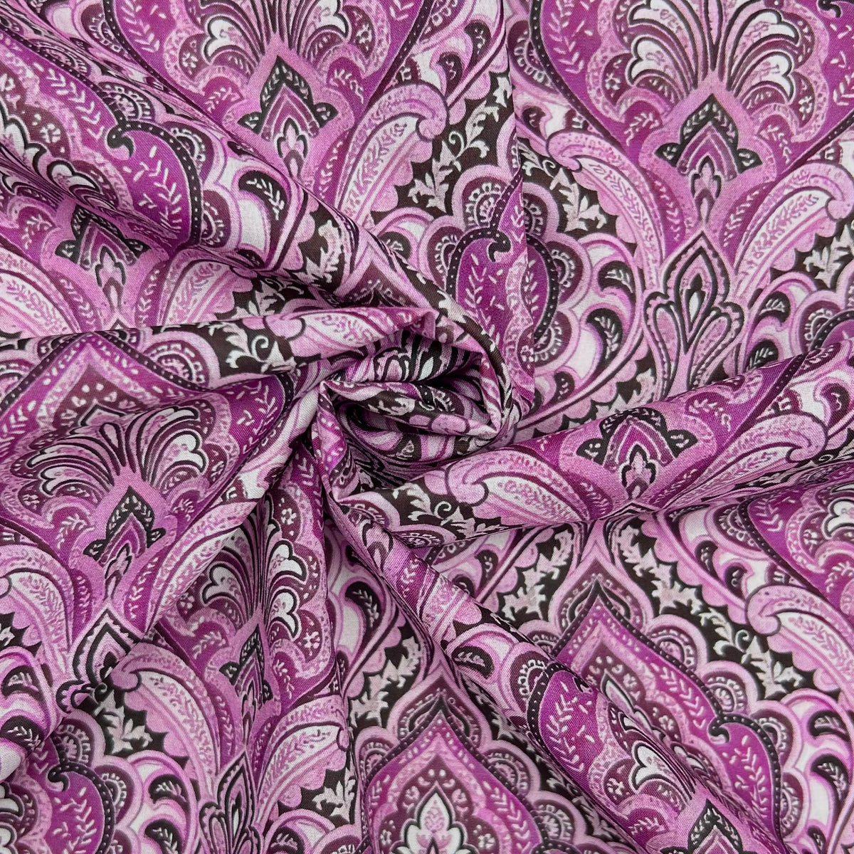 Heritage Damask Cotton Lawn Fabric