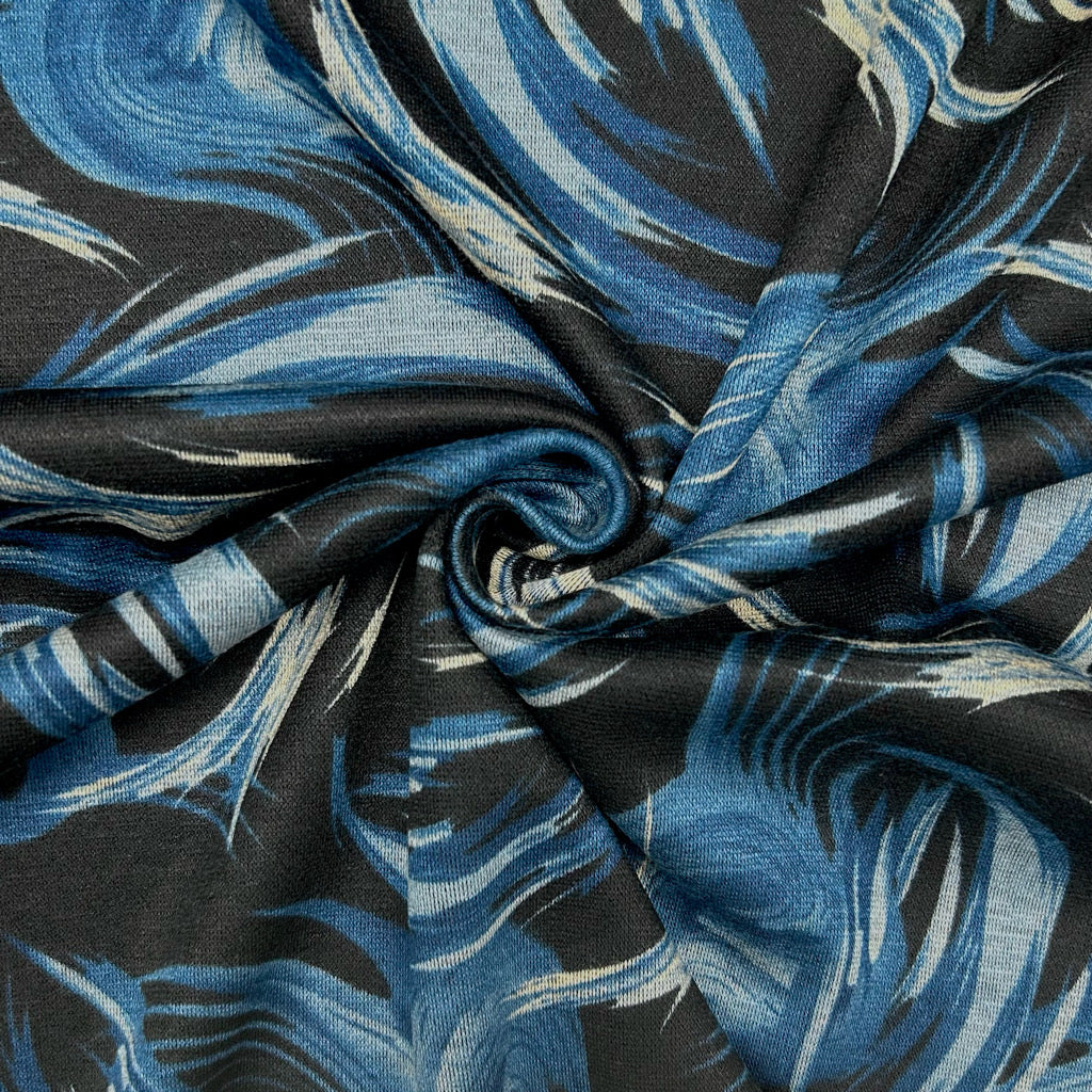 Abstract Feathers Digital Modal-Touch Jersey Fabric