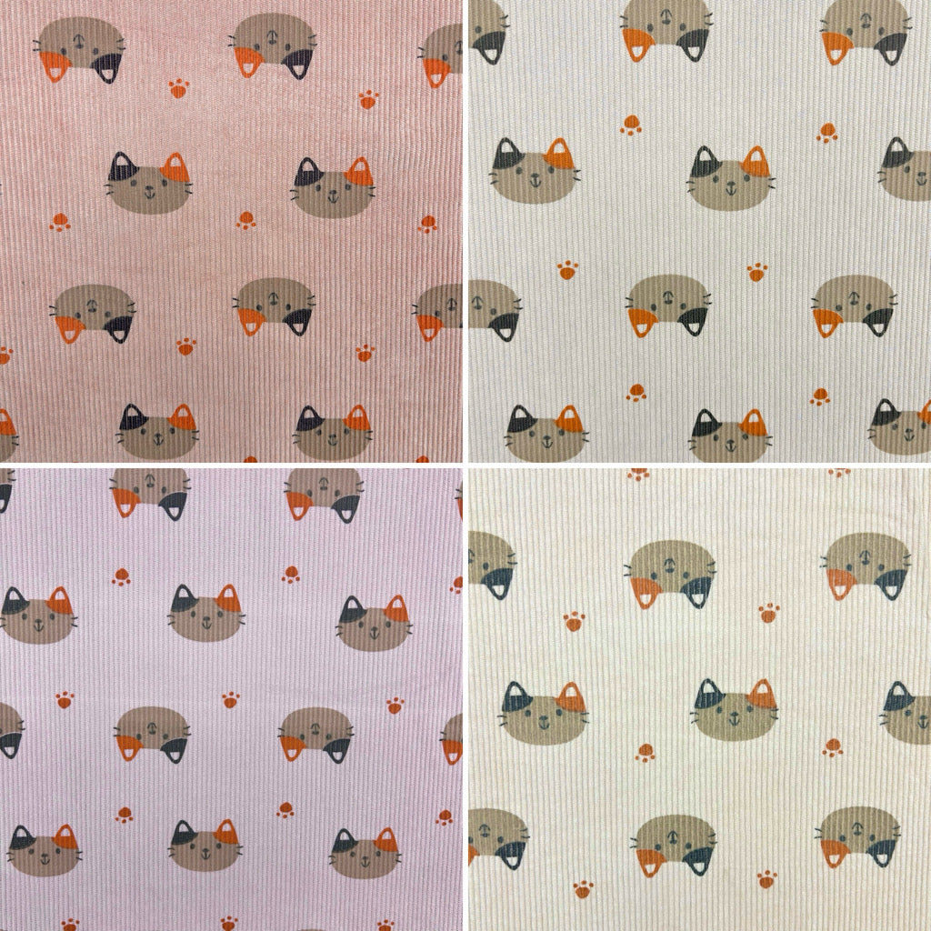 Cozy Cats Stretch Corduroy Fabric