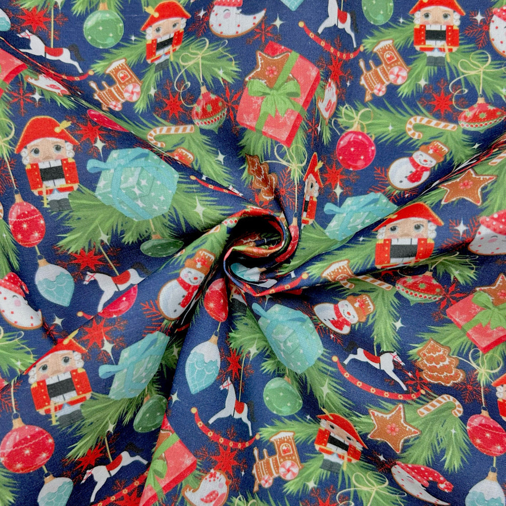 Christmas Treasures Polycotton Fabric