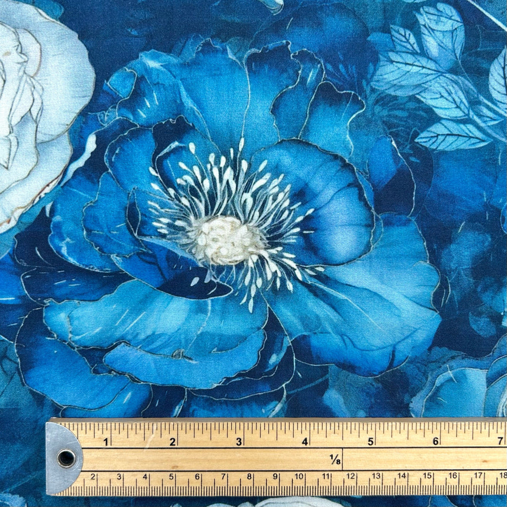 Ocean Bloom Viscose Fabric