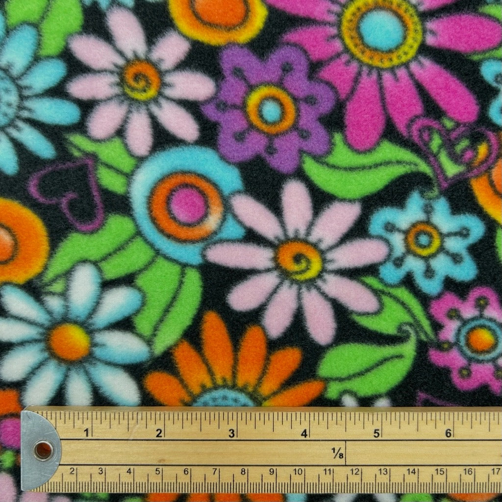 Groovy Flowers Anti Pill Polar Fleece Fabric