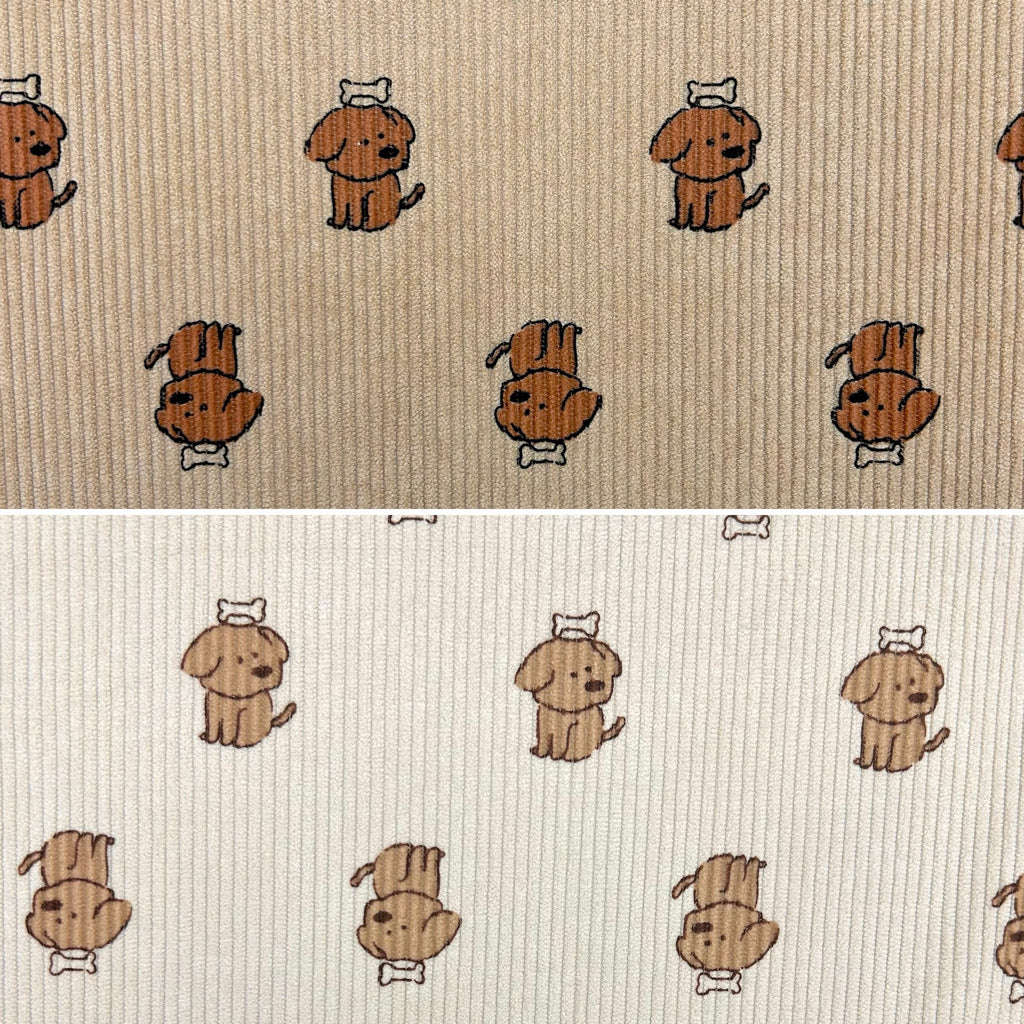 Dog Love Stretch Corduroy Fabric